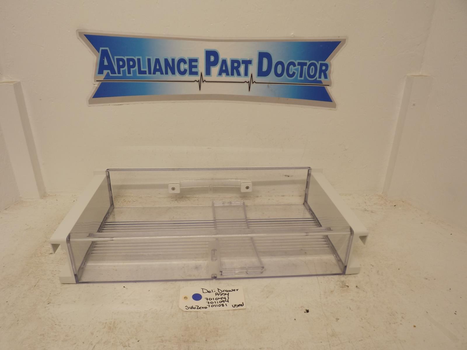SubZero Refrigerator 7010440 7011094 7011081 Deli Drawer Assy Used SubZero Refrigerator 7010440 7011094 7011081 Deli Drawer Assy Used